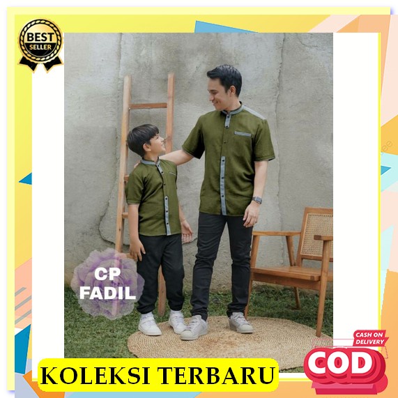 Baju Kemeja Koko Couple Ayah Anak Lengan Pendek Atasan Kemko Pria Cople Muslim Premium Original Baju