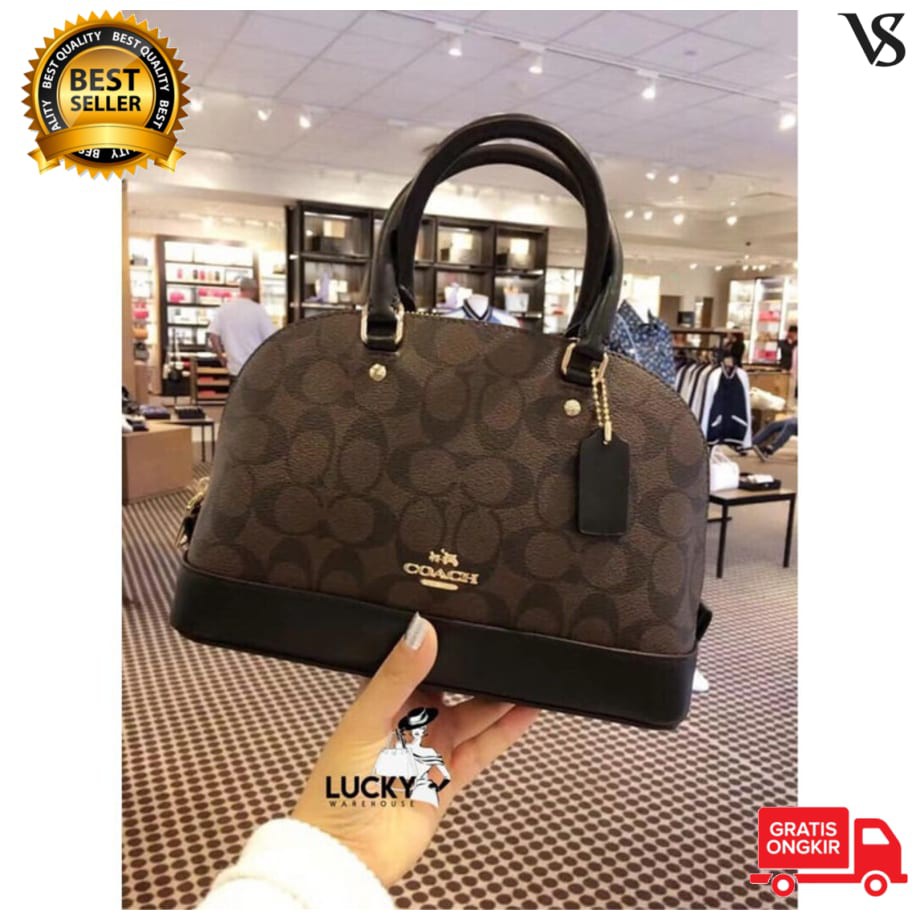 Handbag Totebag Wanita Coach Signature Mini Sierra Mahogany - Original 100% Murah Keren