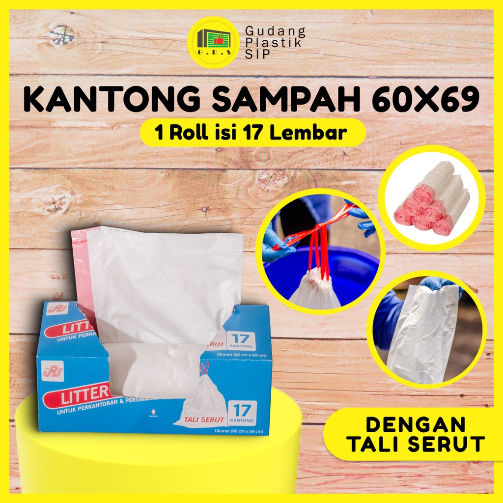 Litter Trash Bag Dengan Tali Serut Uk. 60 x 69