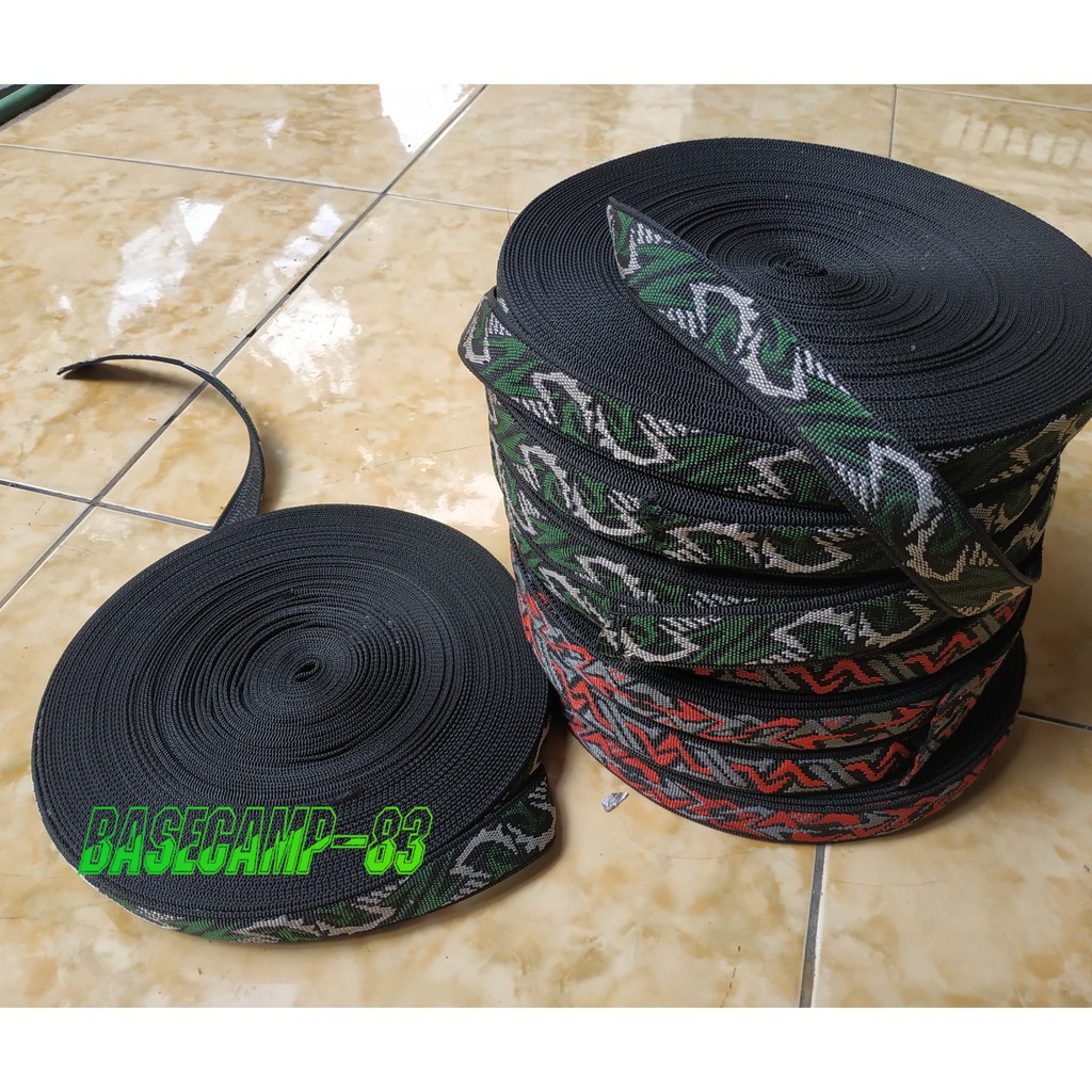 Tali webbing double tubular bisban motif 2,5cm