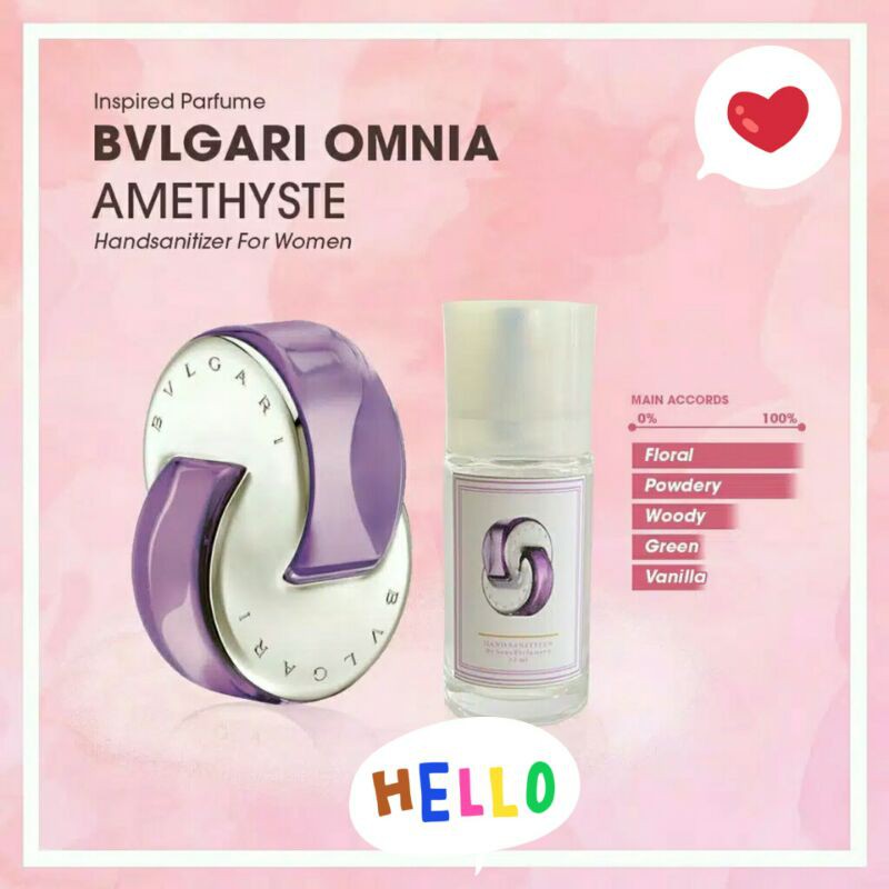 Handsanitizer aroma Perfume Bvlgari Omnia Amethyste
