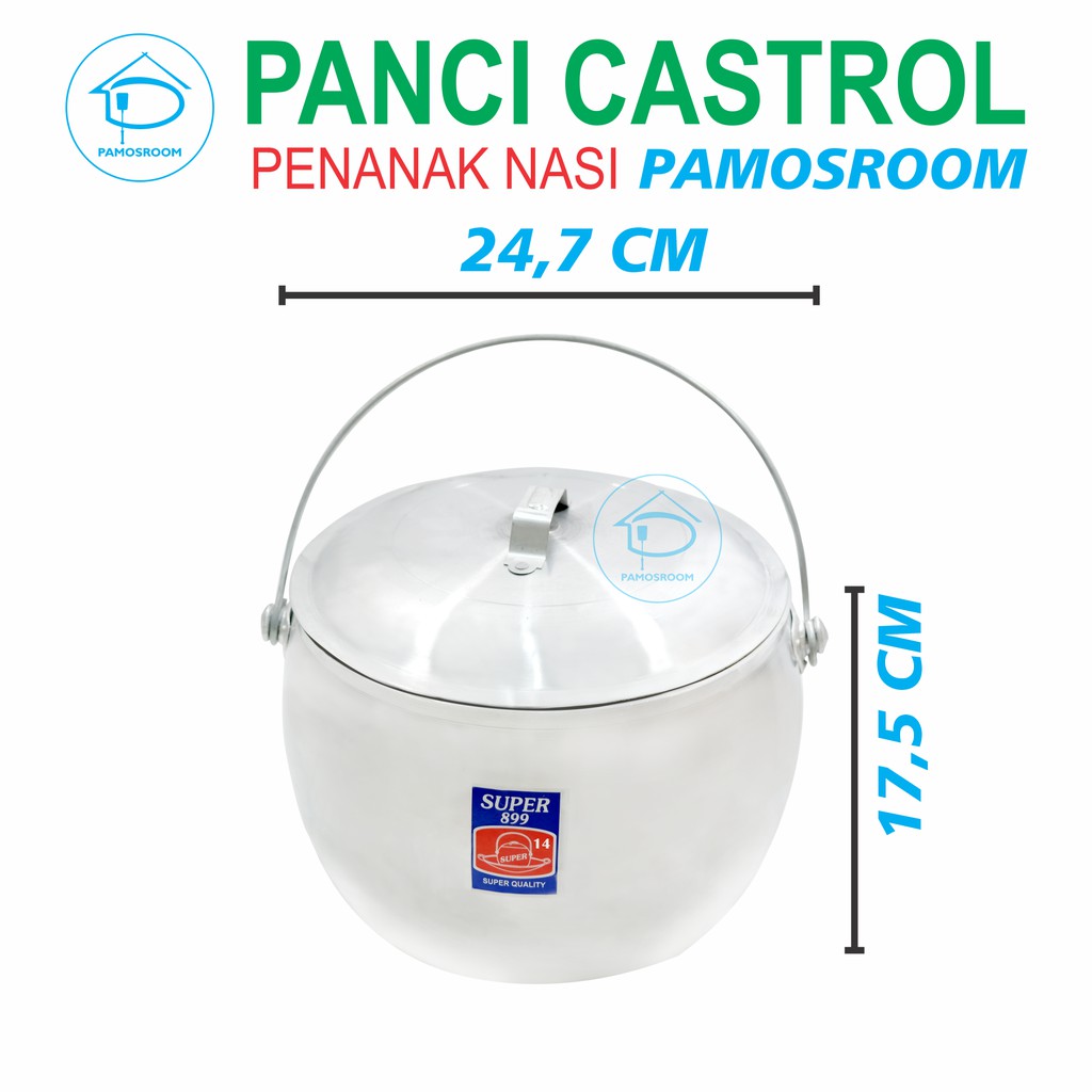 Pamosroom Castrol Liwet 25 cm No 14 Panci Penanak Nasi Liwet