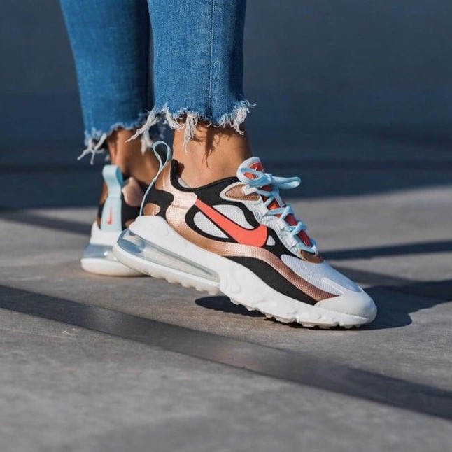 NIKE AIR MAX 270 REACT White / Metallic Bronze