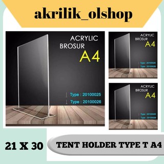 TEMPAT BROSUR / TENT HOLDER / TENT CARD AKRILIK DISPLAY UKURAN A4, A5, A6
