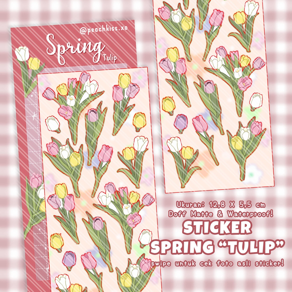 Stiker Dekorasi Deco Photocard / Journal / Polcos Spring Flowers / Bunga [ Tulip , Chamomile , Lily of the Valley ] (waterproof) by @peachkiss.xo