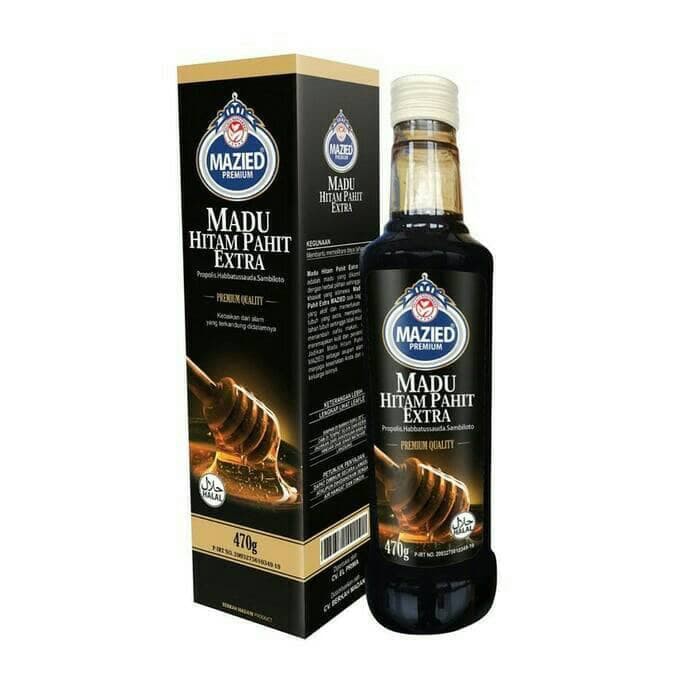 

Madu Hitam Pahit MAZIED Extra Propolis Habbatussauda Sambiloto - MMD2284