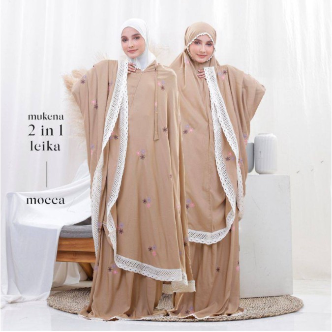 Mukena Rayon Traveling 2in1 Leika | Gudang Mukena Official