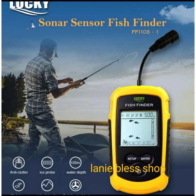 sonar sensor pencari ikan.portable 100m fish finder.gps lacak ikan