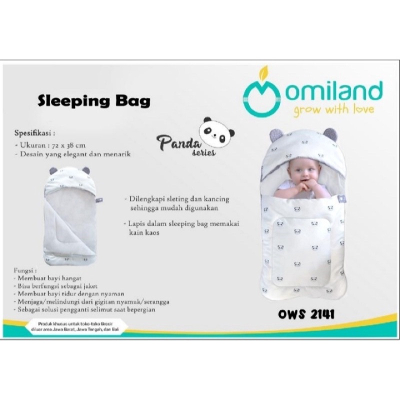 Omiland Sleeping Bag Panda Series OWS2141 / SELIMUT TOPI OMILAND PANDA Baby Blanket