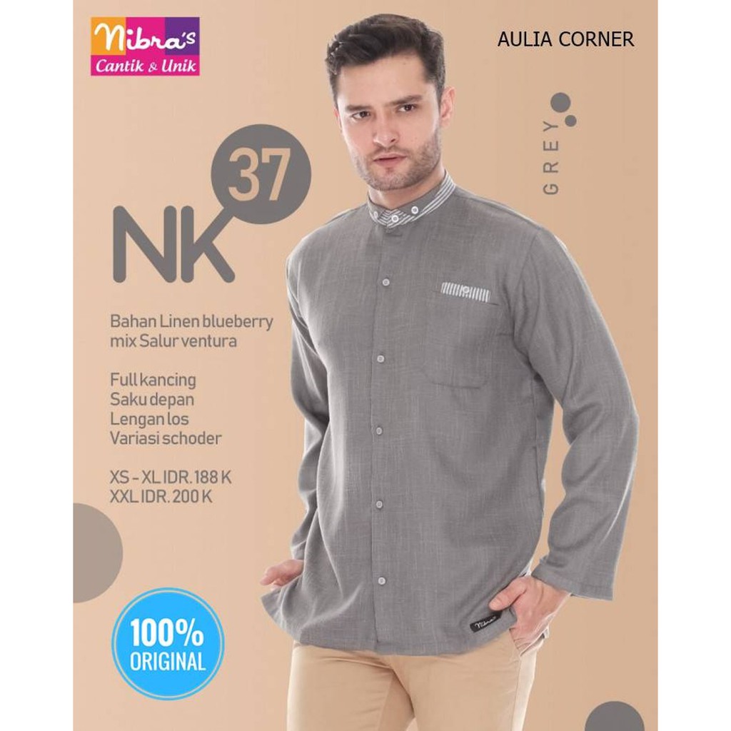 Kualitas Bagus Koko  Terbaru  Nibras NK 37 Grey ORIGINAL 