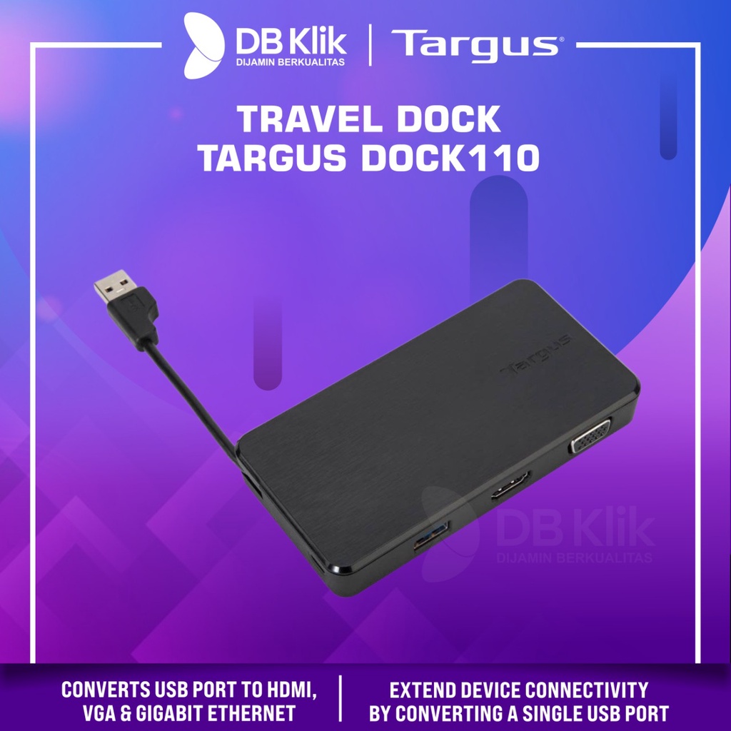 Travel Dock Targus Dock110 USB3.0 to VGA HDMI Ethernet USB3.0-Dock 110