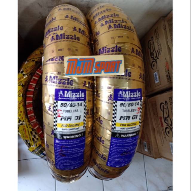 Ban luar Mizzle MR01 90/80-14 sepasang - ban mizzle soft compoun ring 14 sepasang