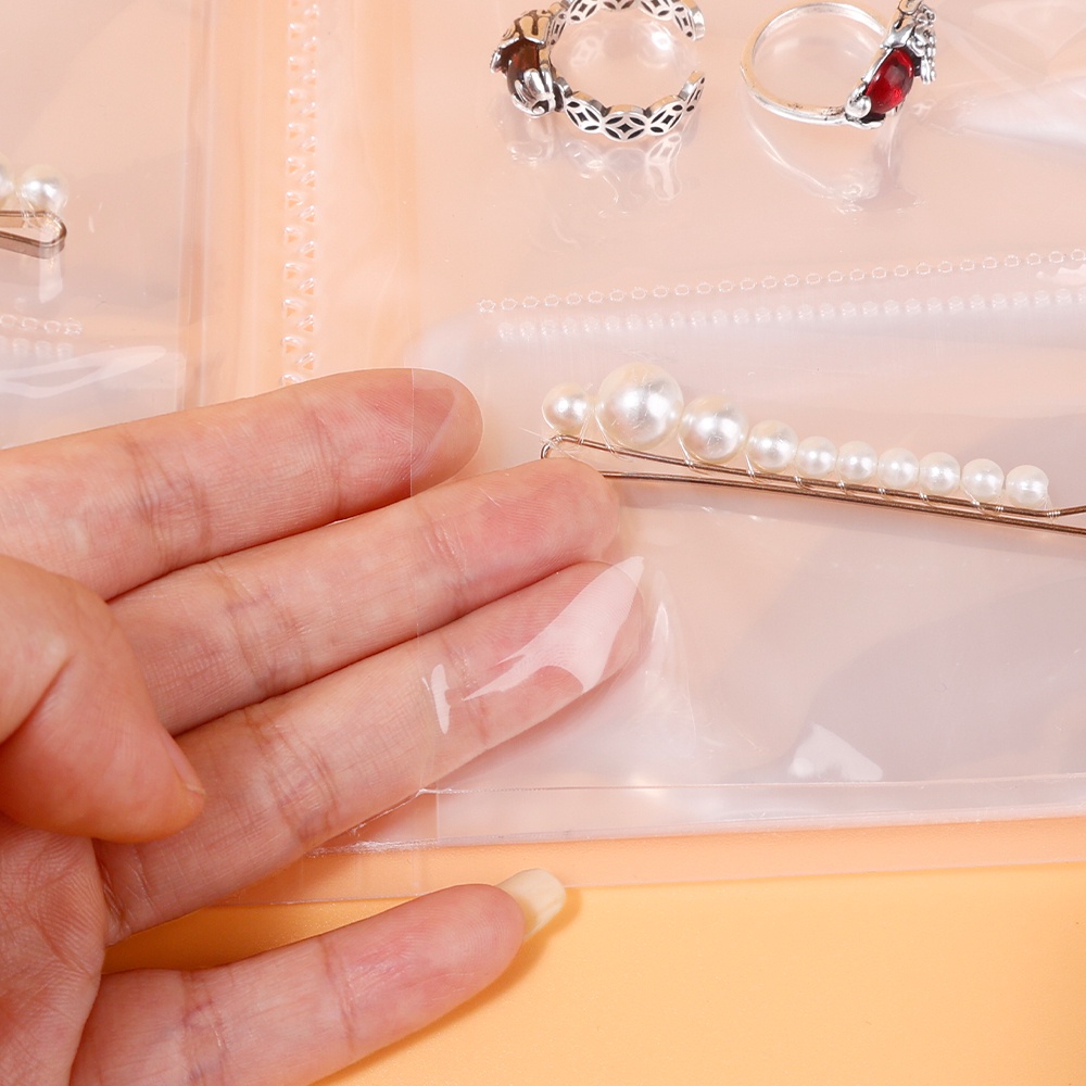 Kotak Penyimpanan Perhiasan Cincin Kalung Gelang Anting 240 Grids Anti Oksidan Tahan Debu Bahan PVC Transparan