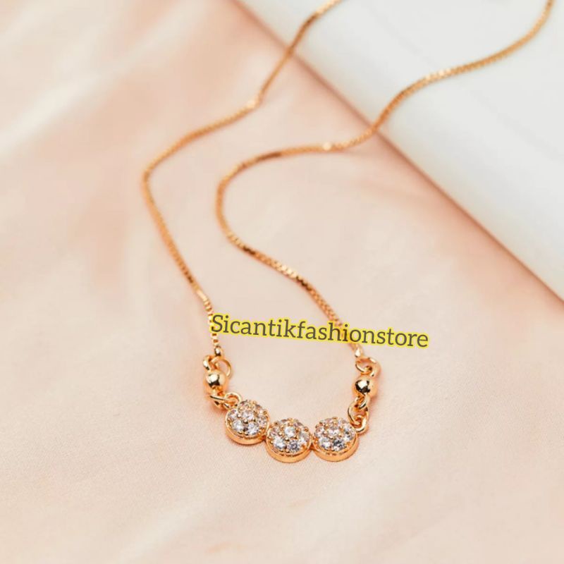 Kalung Titanium anak anak Gold 35CM Terlaris Anti Karat Tidak Luntur Fashion Anak Anak Kalung anak