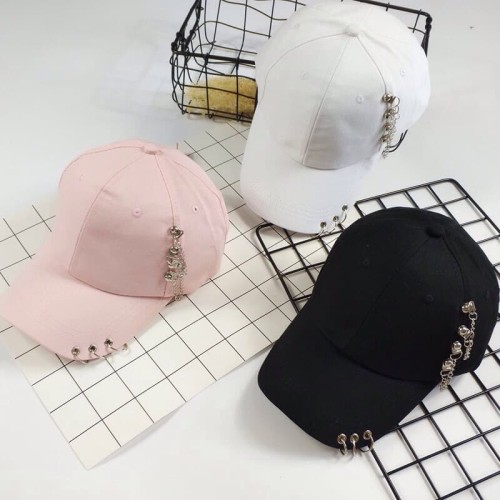 TOPI BASEBALL RING BESI KOREA POLOS ANTING RANTAI KPOP UNISEX KUALITAS PREMIUM