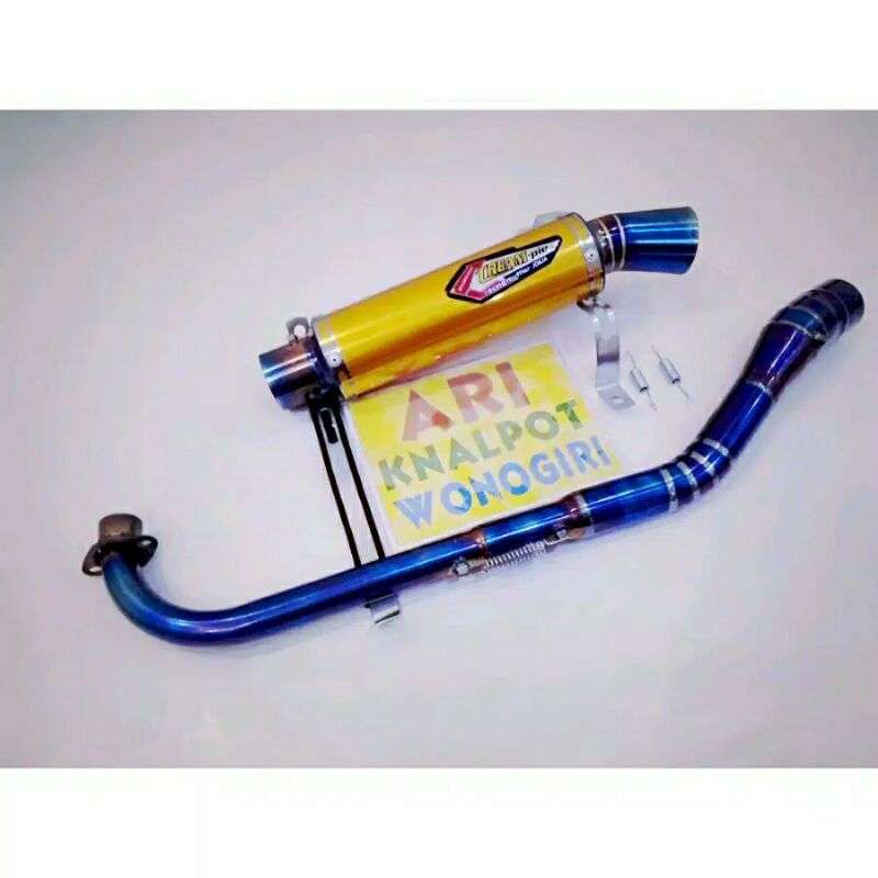 knalpot kidal crempie silencer gold leher bluemoon Jupiter Z Vega Shogun Supra kharisma smash