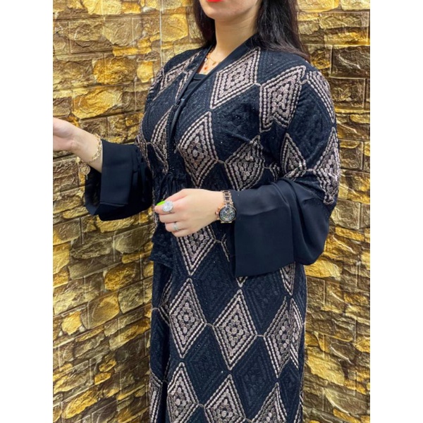 Abaya Hareer Bordir Ori Mesir