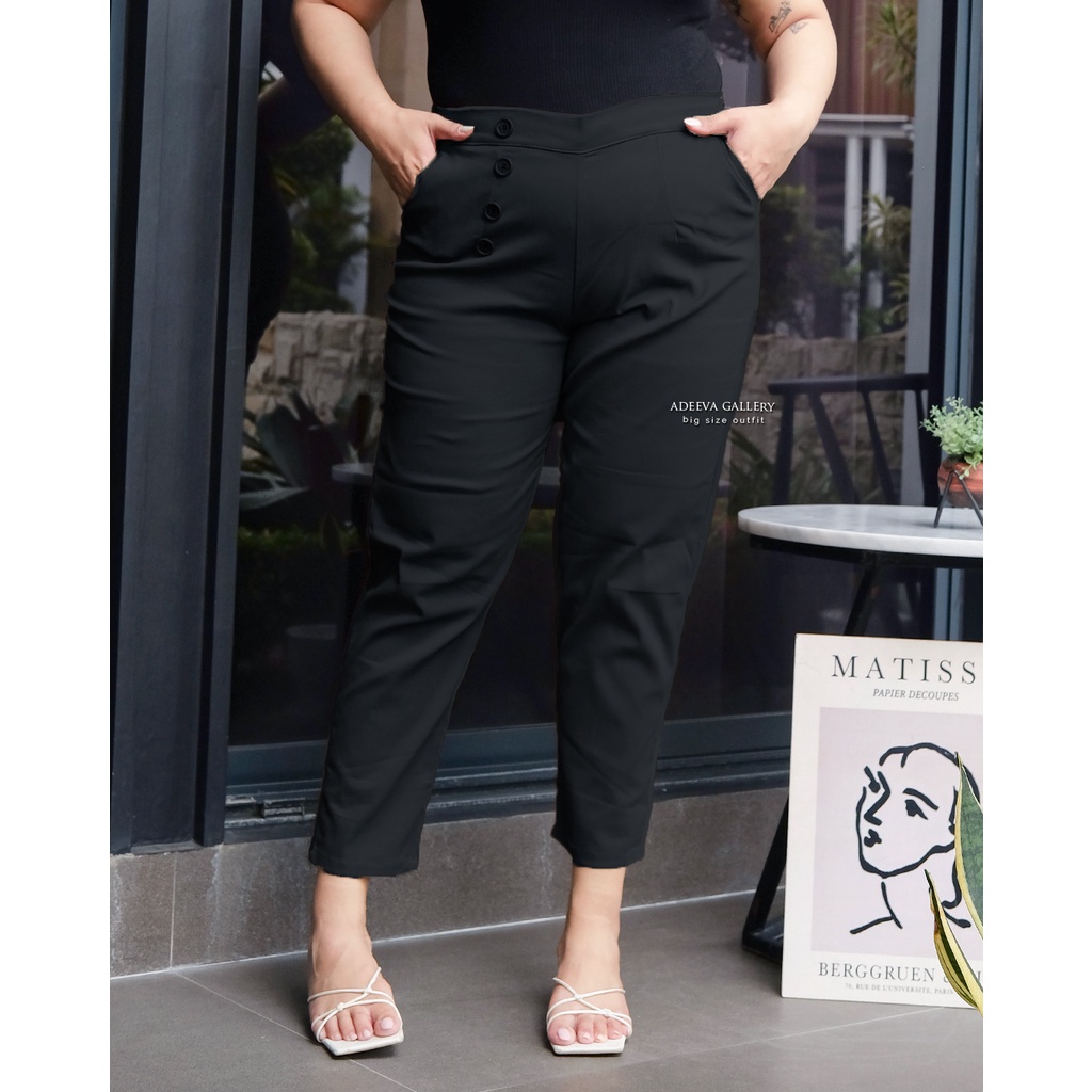 ADEEVA Comfi Pants Jumbo Celana Panjang Wanita Jumbo Katun Twill Stretch