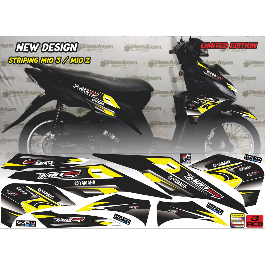 striping mio m3/ mio z variasi warna hitam kuning
