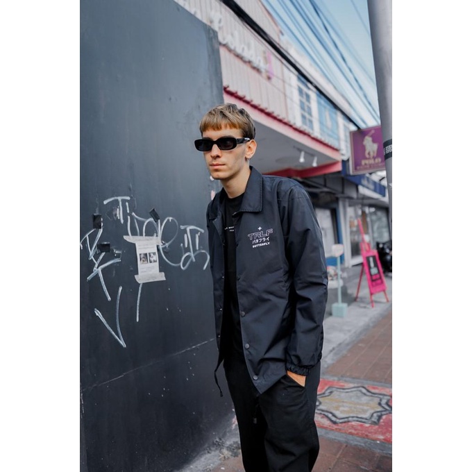 Triple F Coach Jacket Butterfly Black - Butterfly, XL