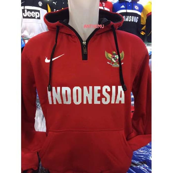 Hoodie Jaket Jamper Topi Bola TIMNAS NASIONAL Indonesia Jersey Basket