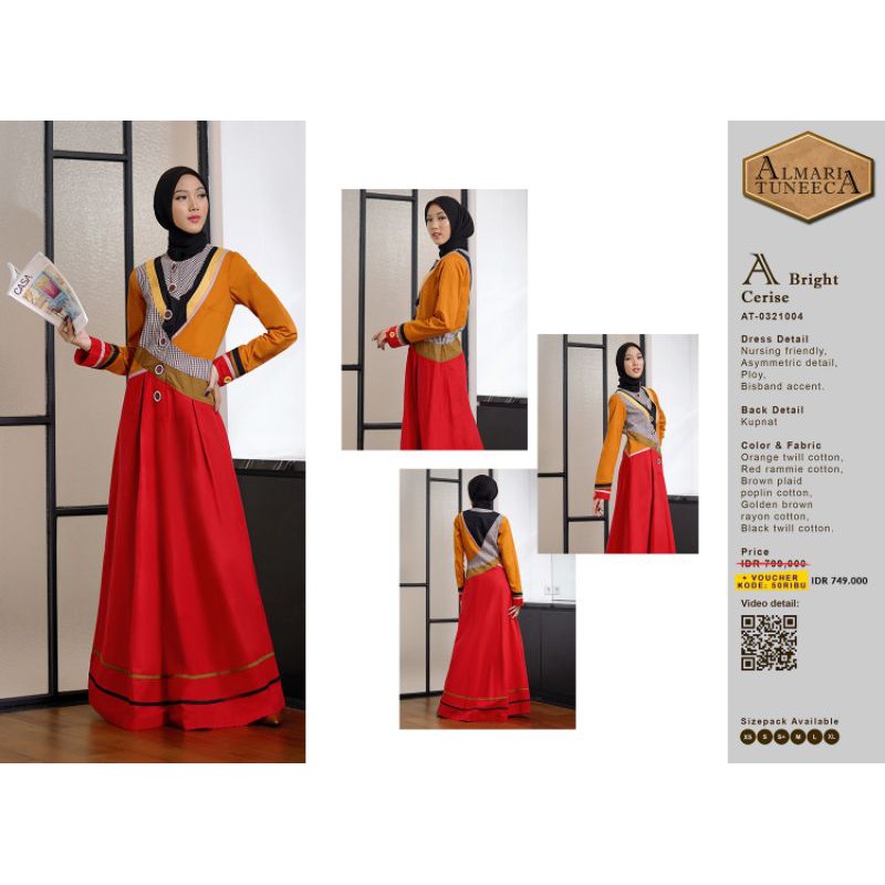 Almari Tuneeca AT-0321004 Maret 2021 Diskon Sale Promo Gamis Long Dress Murah