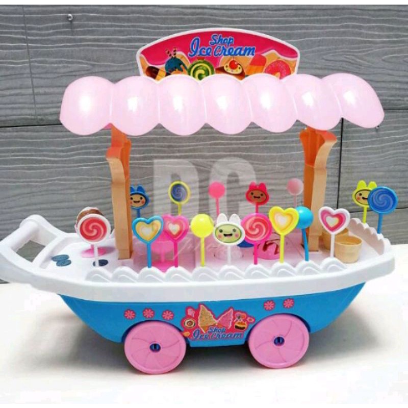 Mainan Es Krim Gerobak Besar Perahu Ice Cream Troly