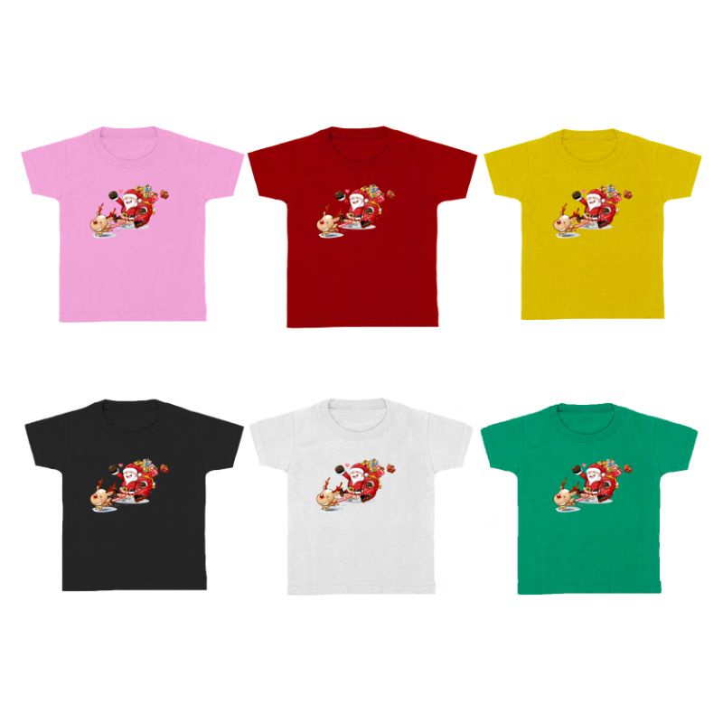 Baju kaos Natal katun 1-12tahun cakep