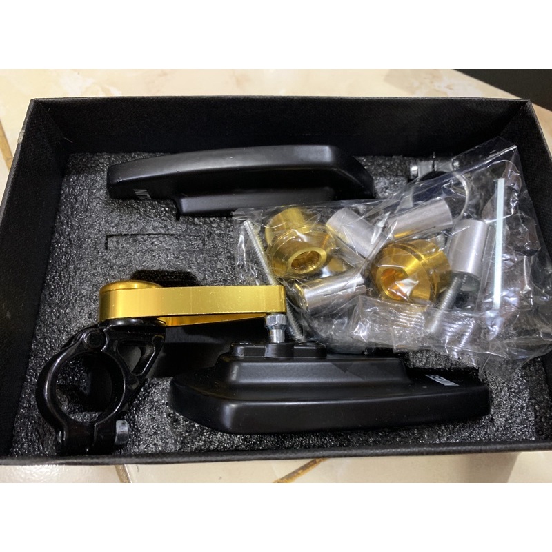 SPION JALU/SPION STANG/SPION BAR END NMAX/AEROX/VARIO/BEAT/VIXION/XABRE/R15/CBR & DLL-Gold kaca biru