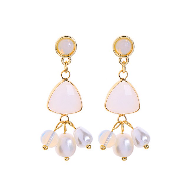 LRC Anting Tusuk Fashion Dripping Artificial pearl Drop Earrings D44960