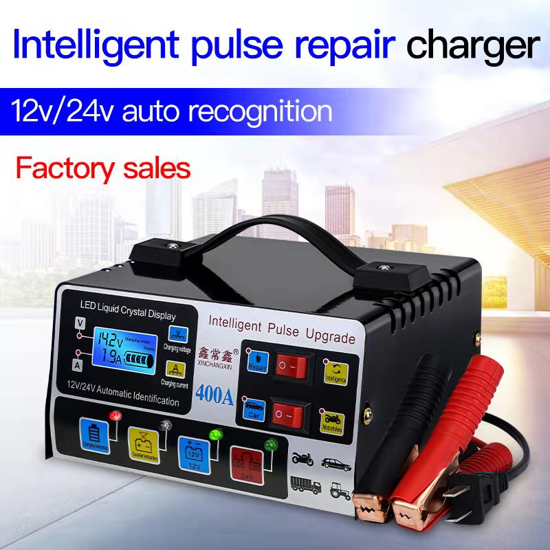 Mobil Pintar Perbaikan Baterai Pengisi Daya 400W  12v / 24v  6-180Ah Upgrade Charger Aki Mobil Lead Acid Smart Battery Charger