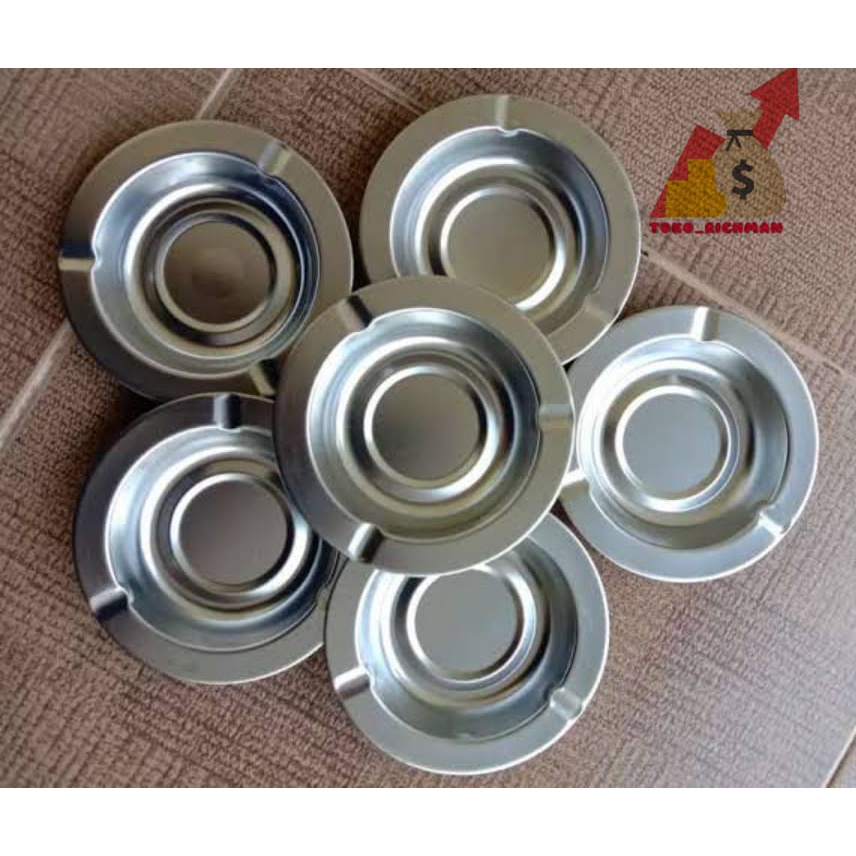 Asbak R0k0 Bulat Asbak Stainless Steel Diameter 12cm Termurah Round Ashtray