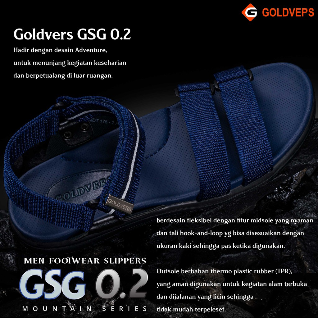 Sandal Pria Gunung Goldvers Kualitas Premium Sendal Santai Cowo Kasual Sandal Outdoor - Goldies