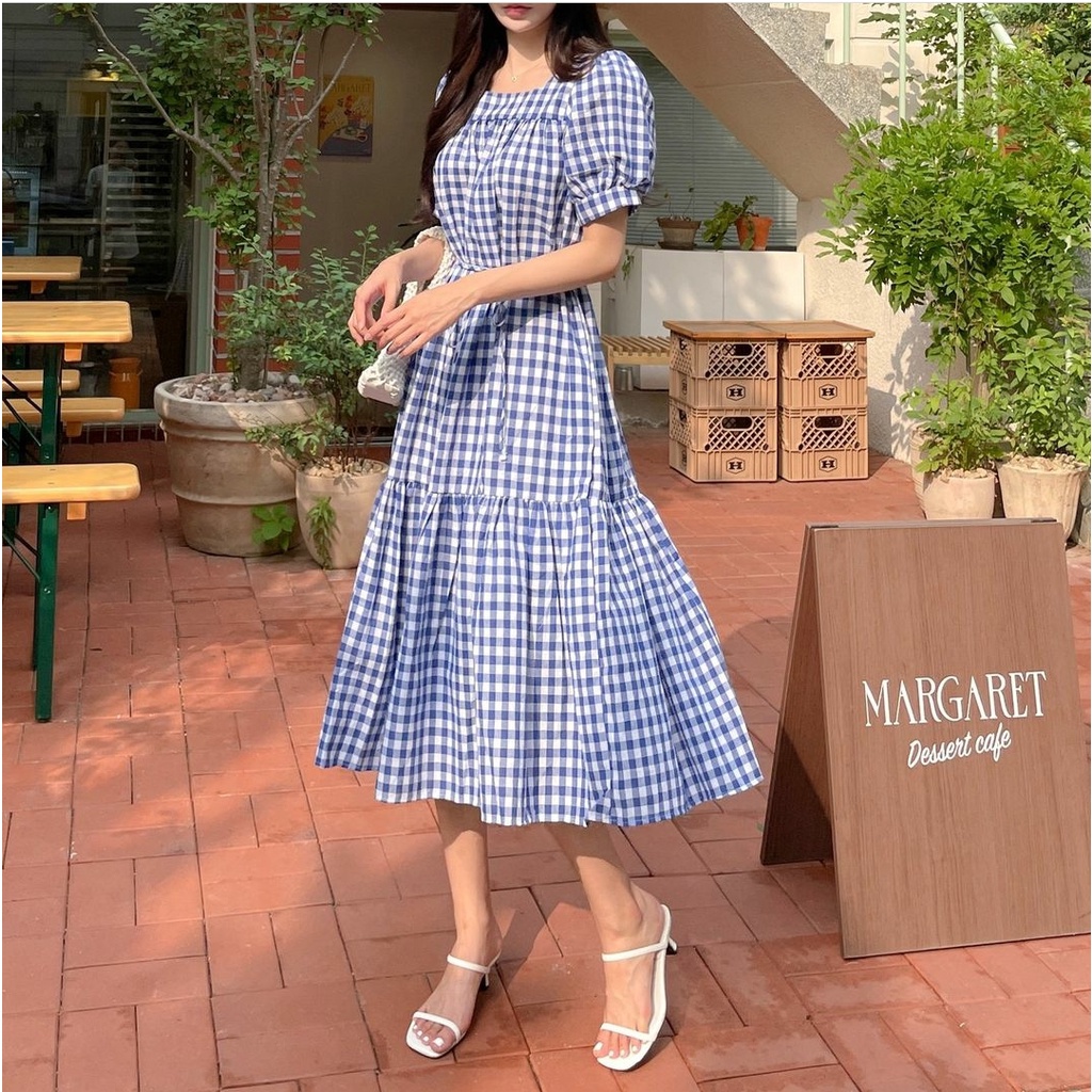 [MCFK] Dress Samola / Dress Kotak-Kotak Wanita / Longdress Casual / Dress Korea / Dress / Pakaian Wanita Terbaru