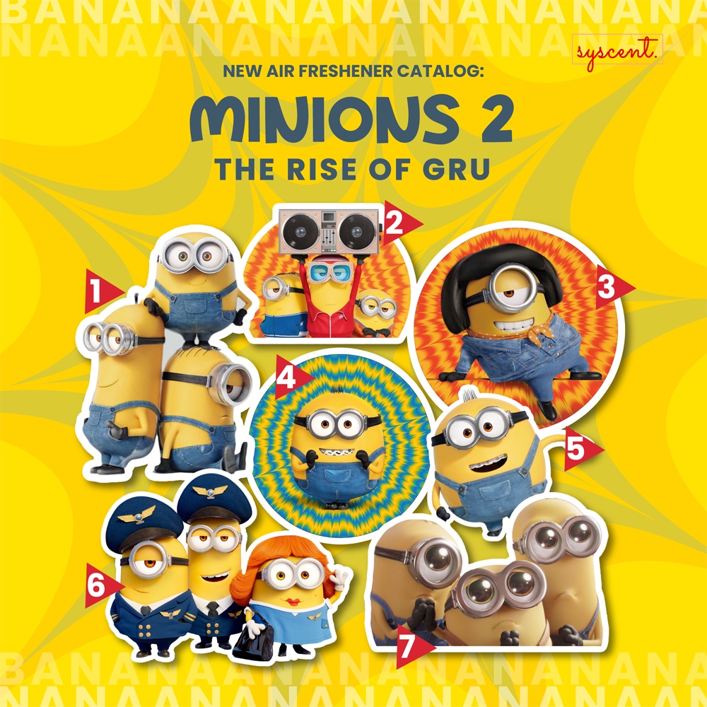 SYSCENT Air Freshener MINIONS 2 DESPICABLE ME (Parfum Mobil / Pewangi Ruangan)