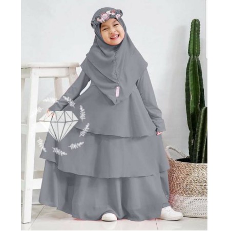 Busana Muslim Anak /Baju setelan Anak/Gamis anak-set thania kids one size usia umur 5 - 8 tahun
