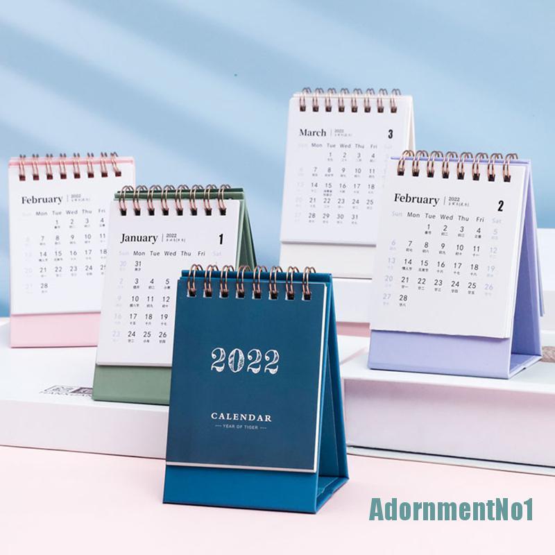 (AdornmentNo1) 2022 Kalender Meja Dengan Jadwal Jadwal Harian Warna Hitam / Putih / Abu-Abu