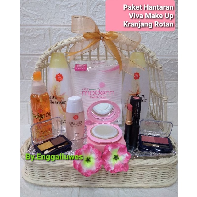 PAKET HANTARAN//SESERAHAN VIVA MAKE-UP KRANJANG ROTAN