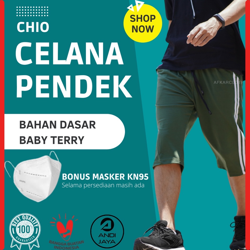 CELANA PENDEK CHIO - CELANA TRAINING PRIA QOMISHU
