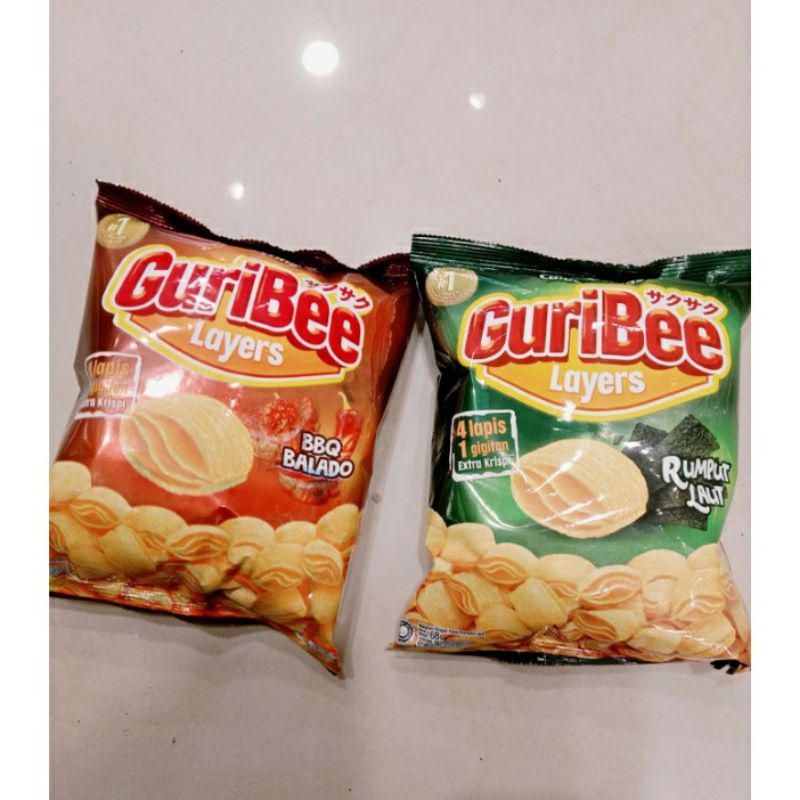 

Guribee Layers rasa Rumput Laut dan BBQ Balado 68gr