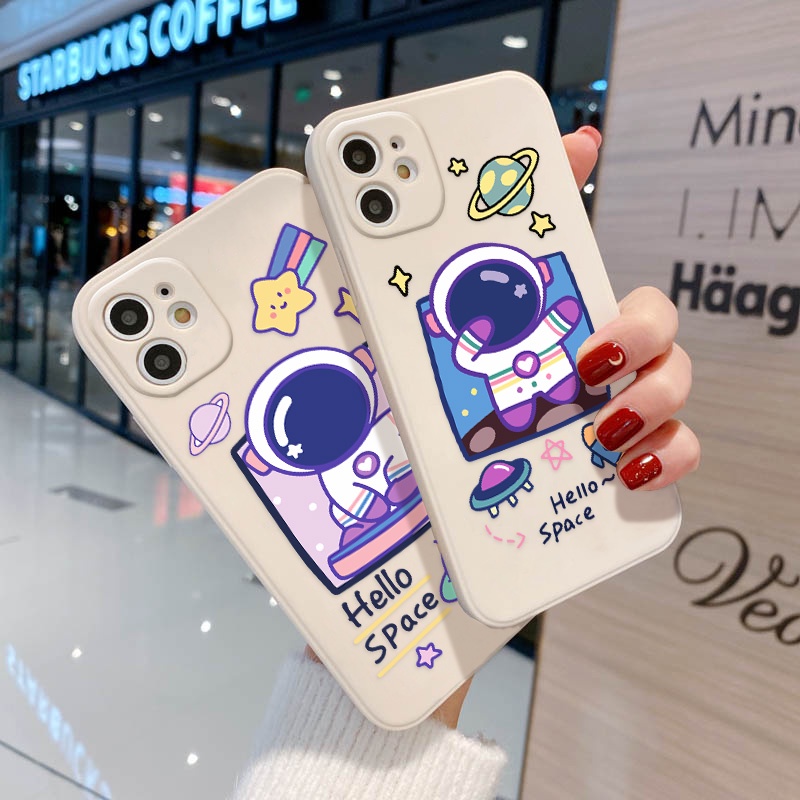 Soft Case TPU Motif Astronot Untuk OPPO A9 2020 A5 A12 A7 A92 A52 A55 A54 A74 A16 A15 A3S A5S A83 A736 A76 A96 A93 A53 A53 A33 A3 F3 A37