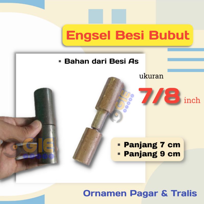 Engsel Bubut 7/8 engsel pintu besi ornamen aksesoris pagar tralis