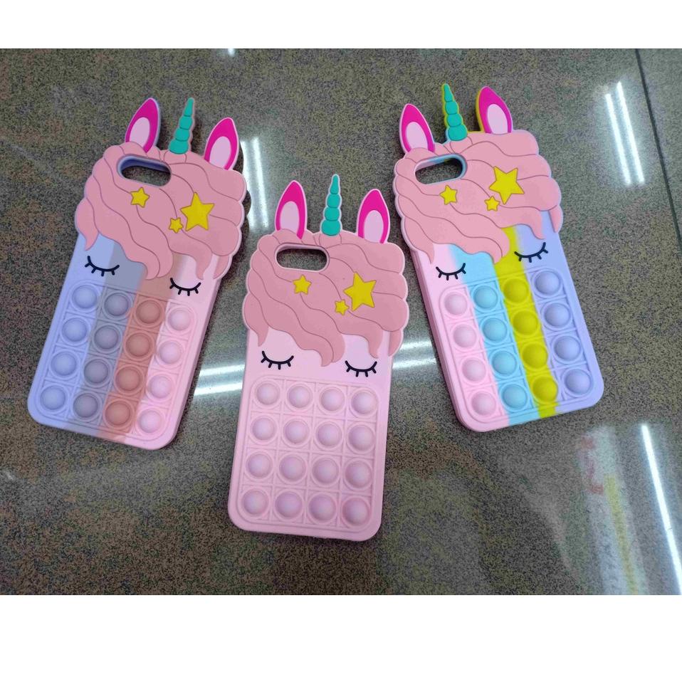 Sangat Nyaman.. Pop it Vivo Y15s Y91c Y17 Y12 Y15 Y91 Y93 Y95  Case 3D Karakter Unicorn Kuda Poni So