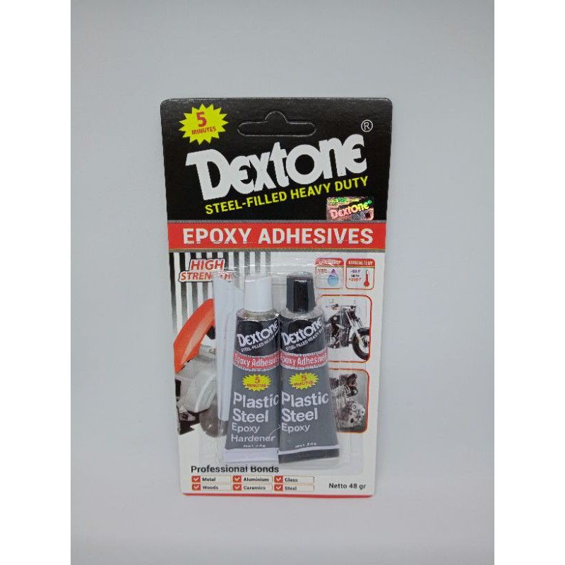 

Dextone lem besi Epoxy Plastik Steel 5 Menit 48 gram - Lem perekat besi baja kayu