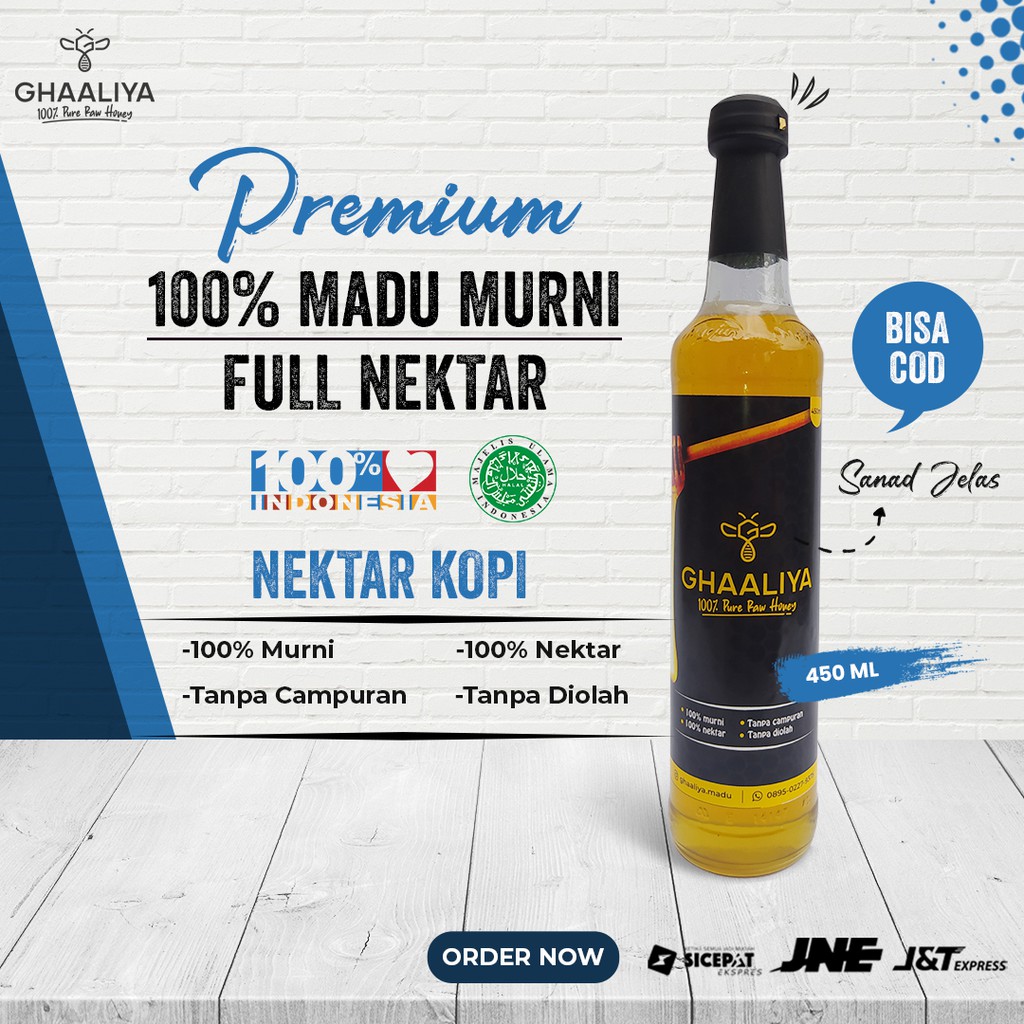 

MADU MURNI ASLI GHAALIYA NEKTAR BUNGA KOPI 450ml