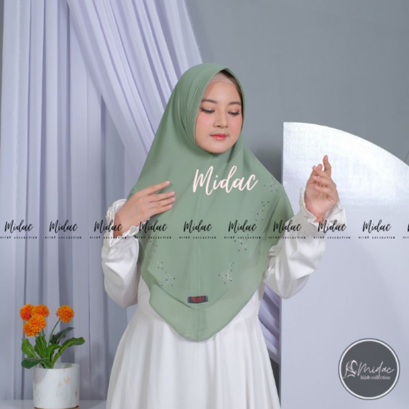 Khimar Ceruty 2 Layer Payet Press - Hijab Ceruty Instan