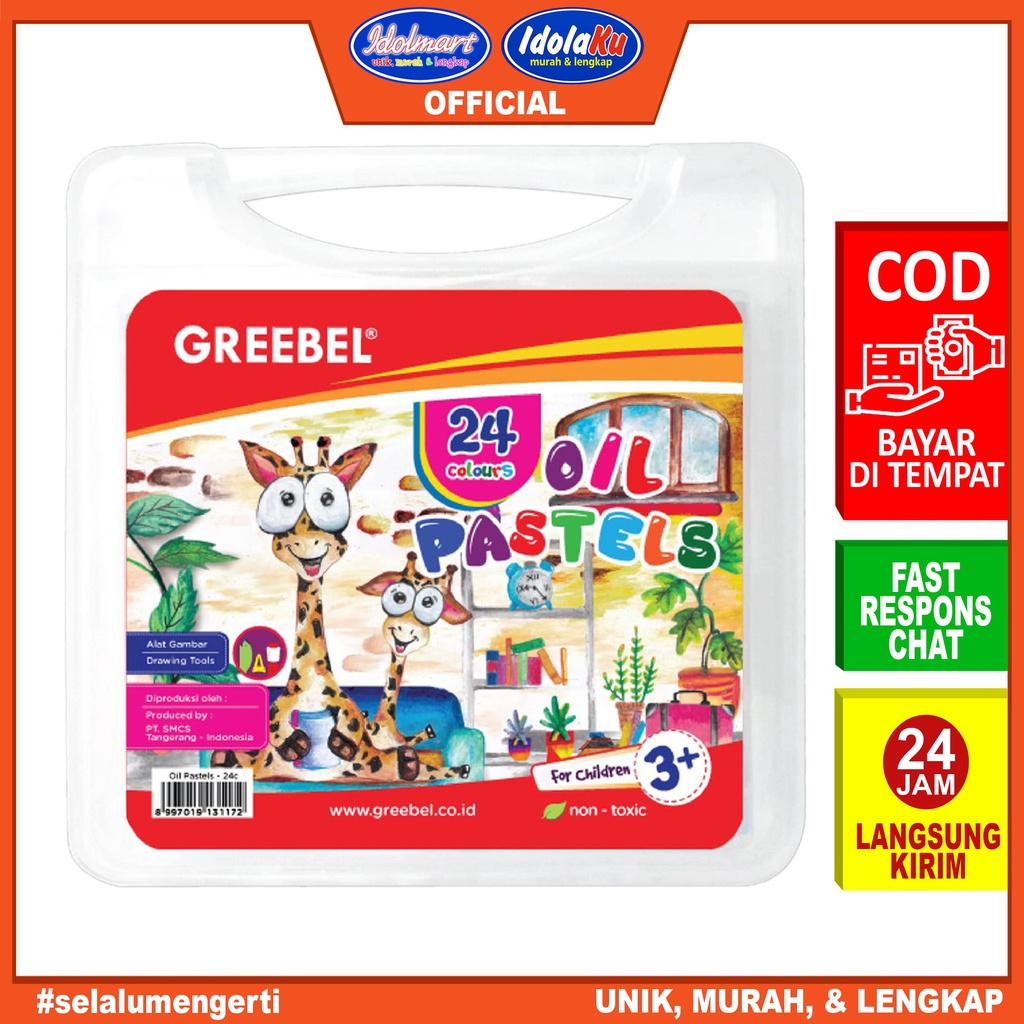 

GREEBEL Crayon/Krayon Kids Oil Pastel 24 Warna