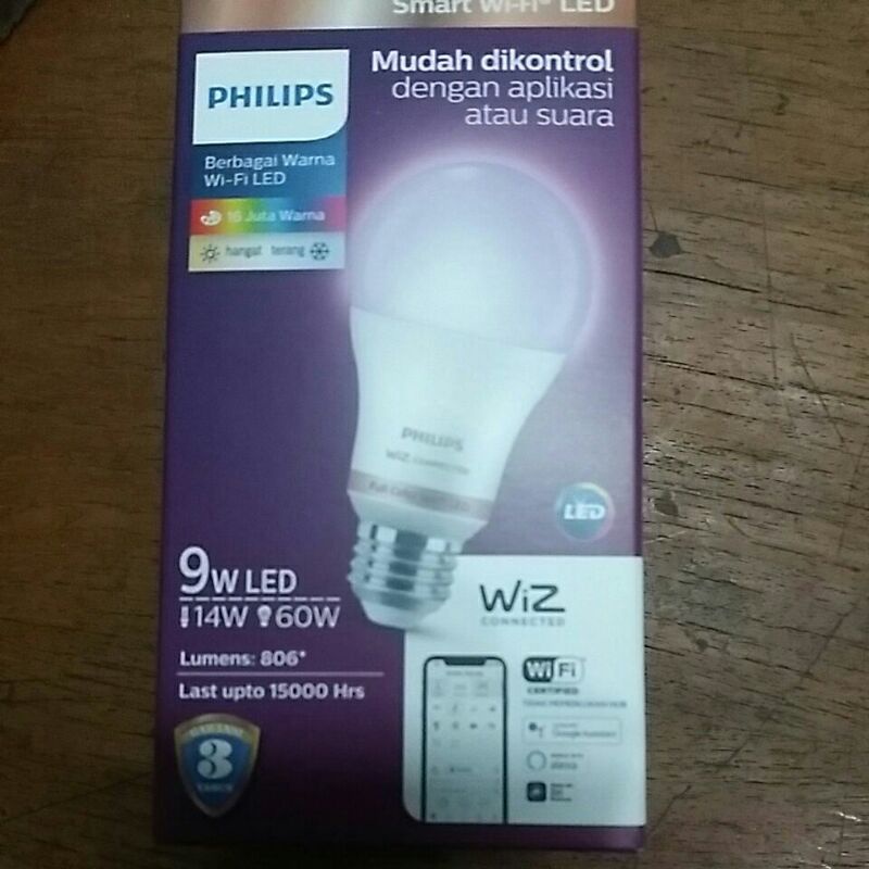 LAMPU LED PHILIPS SMART WiFi LED 9W RGB