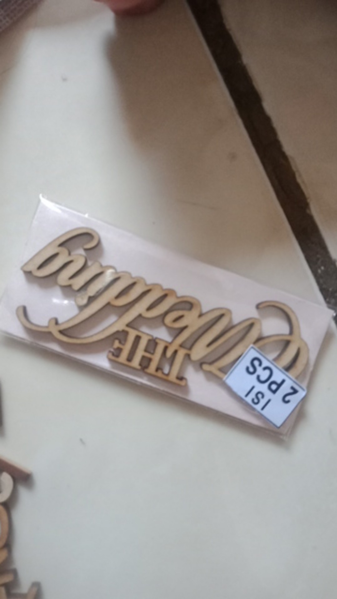 Chipboard The Wedding 9x3,4cm/text Thewedding /hantaran/hantaran Seserahan/sangjit/kotak Hantaran