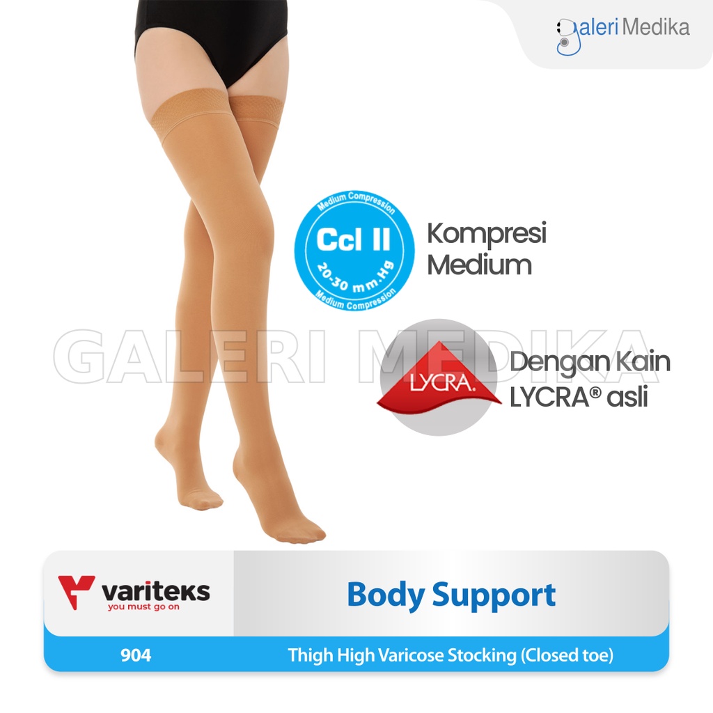 Stocking Varises Variteks 904 Kompresi Menengah 20-30mmHg Kelas 2 / Medium Compression CCL 2 - Stoking Varises